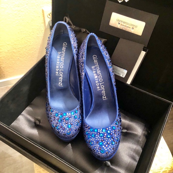 Gianmarco Lorenzi blue crystal heels 38 - Picture 13 of 16